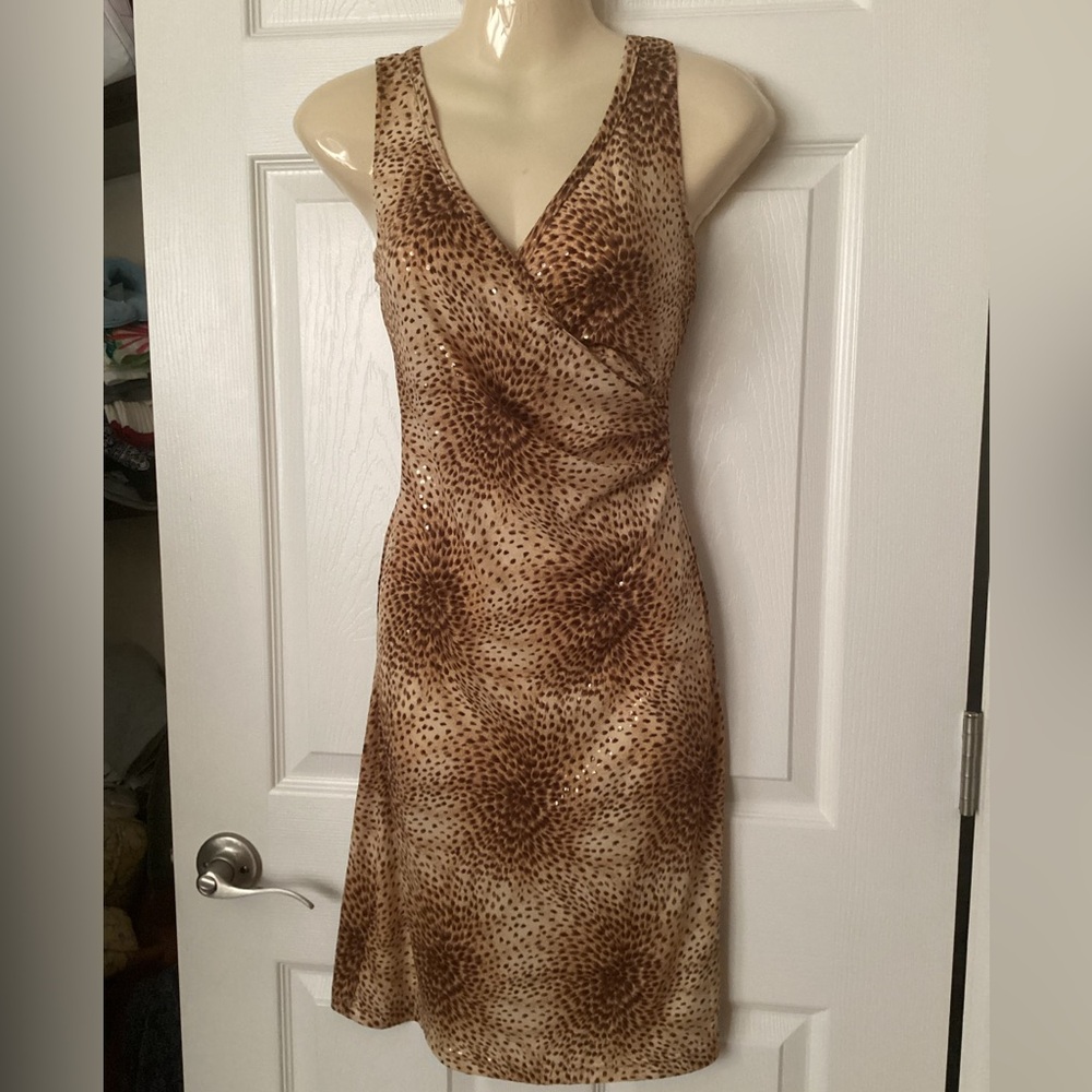 Vintage Y2K shimmer dress Sz S Ruby Rox animal print